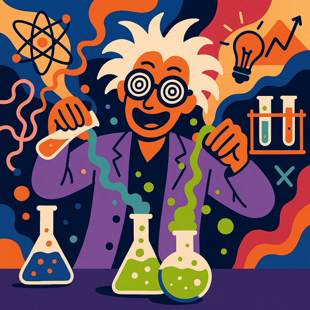 Concept image of a founder doing b2b growth experiments