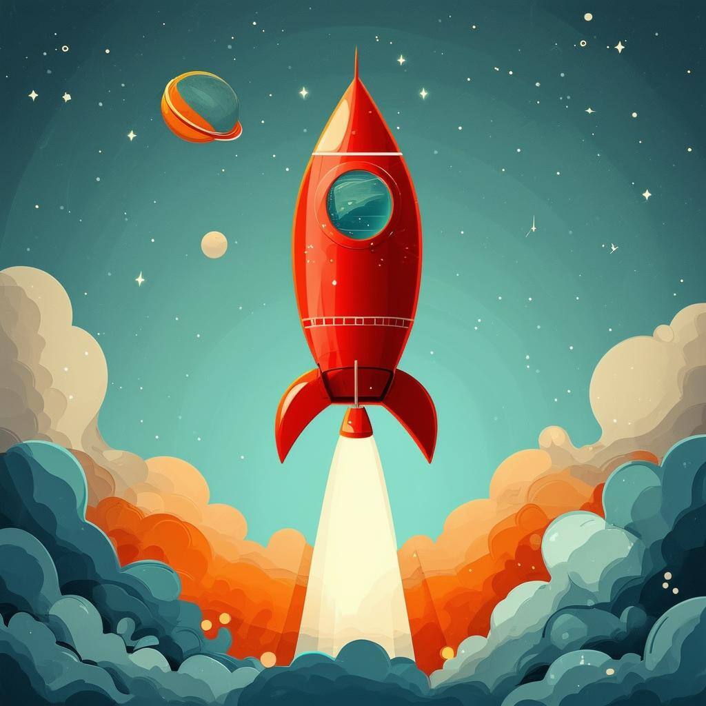 Rocketship as a concept image of growth